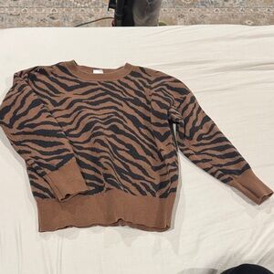 GAP Brown and Black Animal Print Sweater